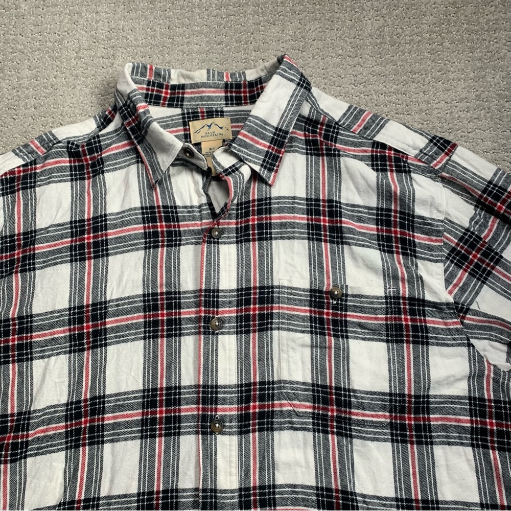 Blue Mountain Cotton Flannel Red Plaid Button Front Shirt MEN’S XL - Picture 3 of 8